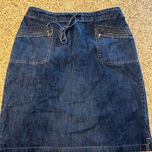 Denim Drawstring Pocket Skirt